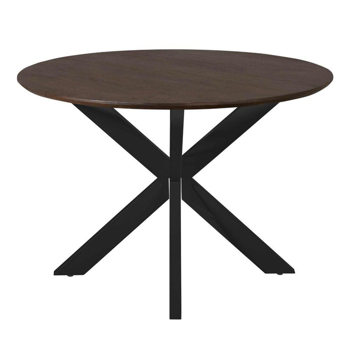 STARFURN Eettafel Madison Bruin 110 cm Poot Zwart 110x110x76 cm-Eettafels-Starfurn
