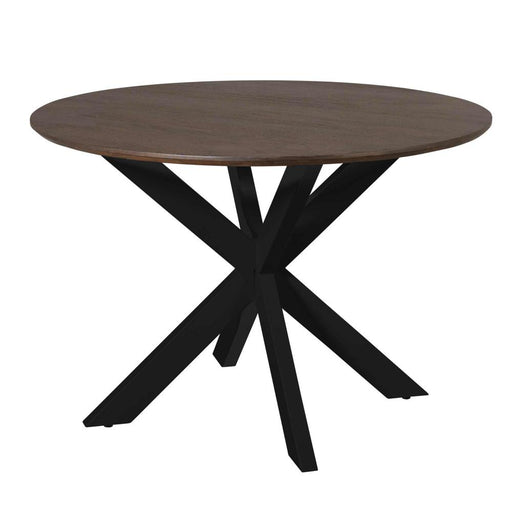STARFURN Eettafel Madison Bruin 110 cm Poot Zwart 110x110x76 cm-Eettafels-Starfurn
