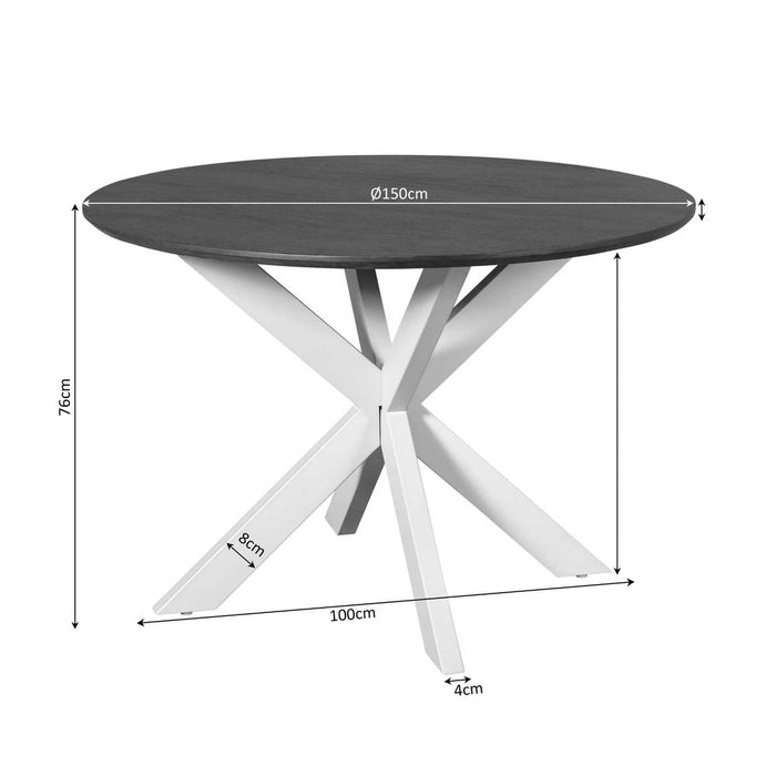 STARFURN Eettafel Madison Bruin 150 cm Poot Zand 150x150x76 cm-Eettafels-Starfurn