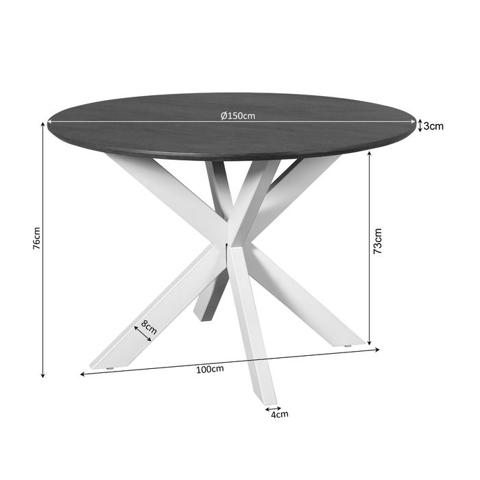 STARFURN Eettafel Madison Naturel 150 cm 150x150x76 cm
