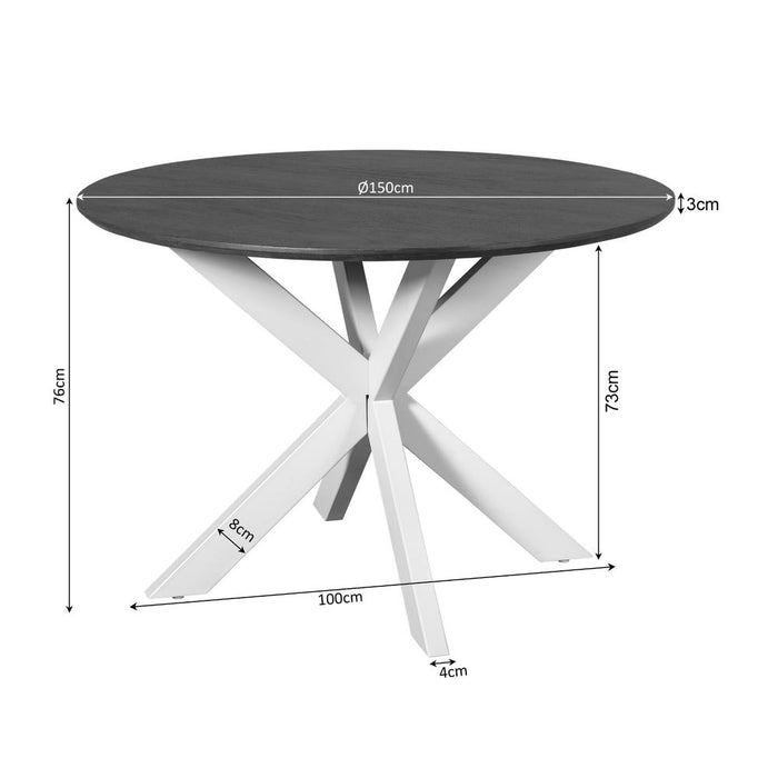STARFURN Eettafel Madison Naturel 150 cm 150x150x76 cm-Eettafels-Starfurn