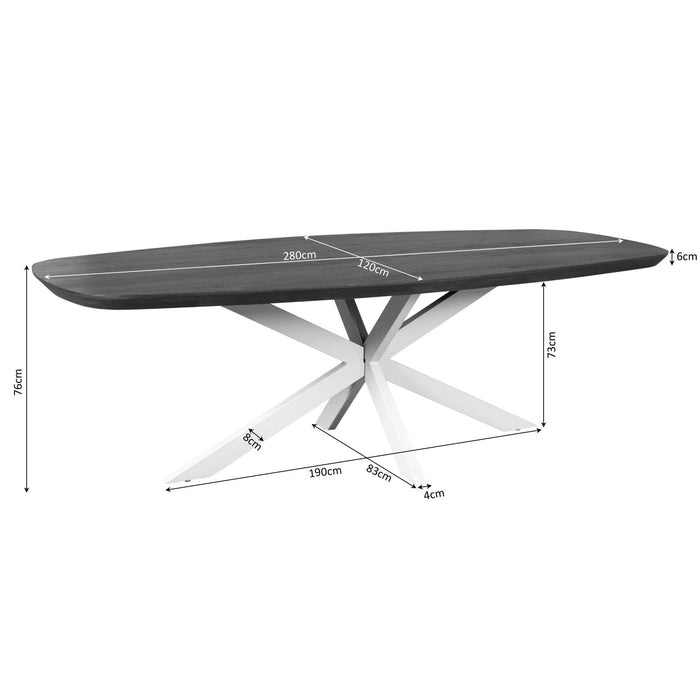 STARFURN Eettafel Madison Naturel 280 cm Deens ovaal 280x120x76 cm