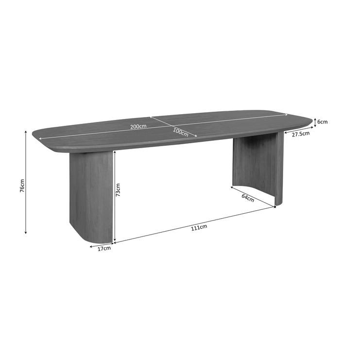 STARFURN Eettafel Maré Bruin 200 cm 200x100x76 cm