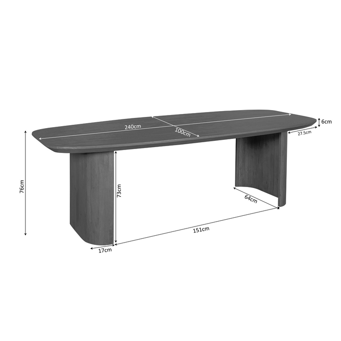STARFURN Eettafel Maré Bruin 240 cm 240x100x76 cm