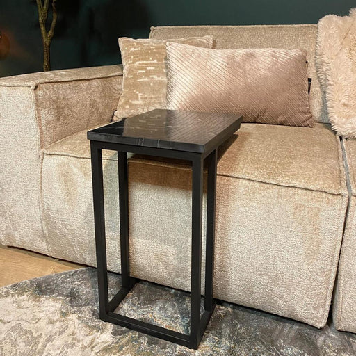 STARFURN Eettafel Slider Nova Zwart marble 40x30x54 cm-Eettafels-Starfurn