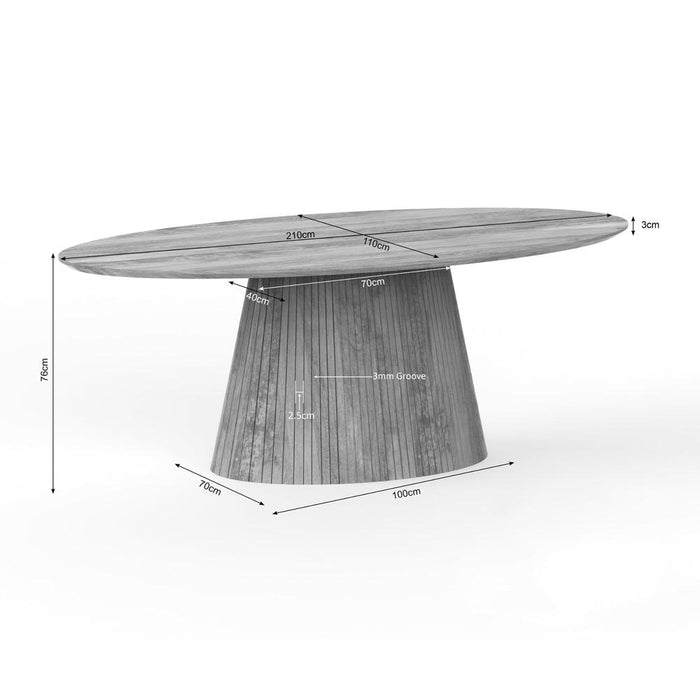STARFURN Eettafel Solana 210 cm Naturel Ovaal 210x110x76 cm-Eettafels-Starfurn