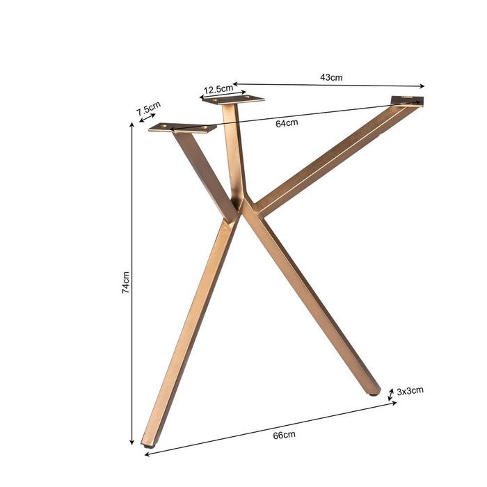 STARFURN Eettafel Tafelpoten Brons Metaal 53x71 cm-Eettafels-Starfurn