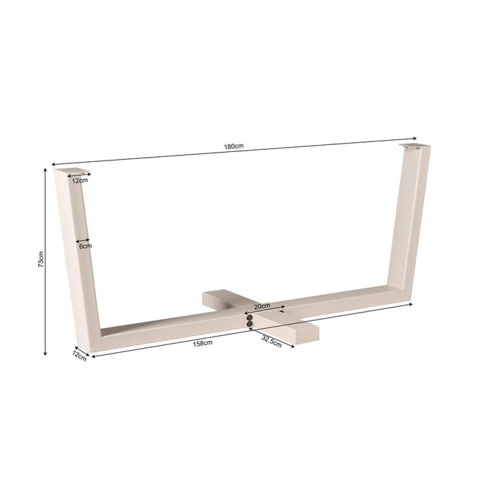 STARFURN Eettafel Tafelpoten Zand Metaal 180x80 cm-Eettafels-Starfurn