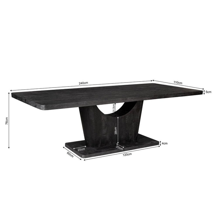 STARFURN Eettafel Voco 240 cm Zwart 240x110x76 cm-Eettafels-Starfurn