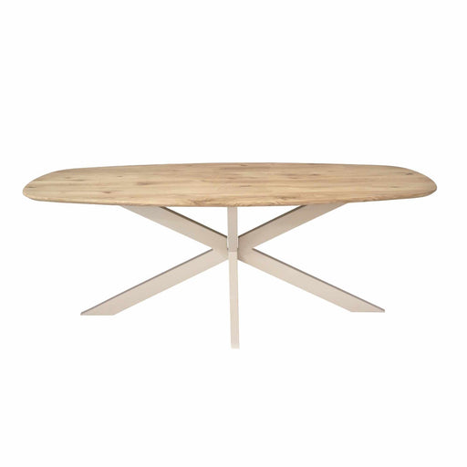 STARFURN Eiken eettafel Ferris | Deens Ovaal 200 cm | Naturel | Poot Sand-Eettafels-Starfurn