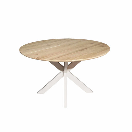 STARFURN Eiken eettafel Ferris | Rond 110 cm | Naturel | Poot Sand-Eettafels-Starfurn