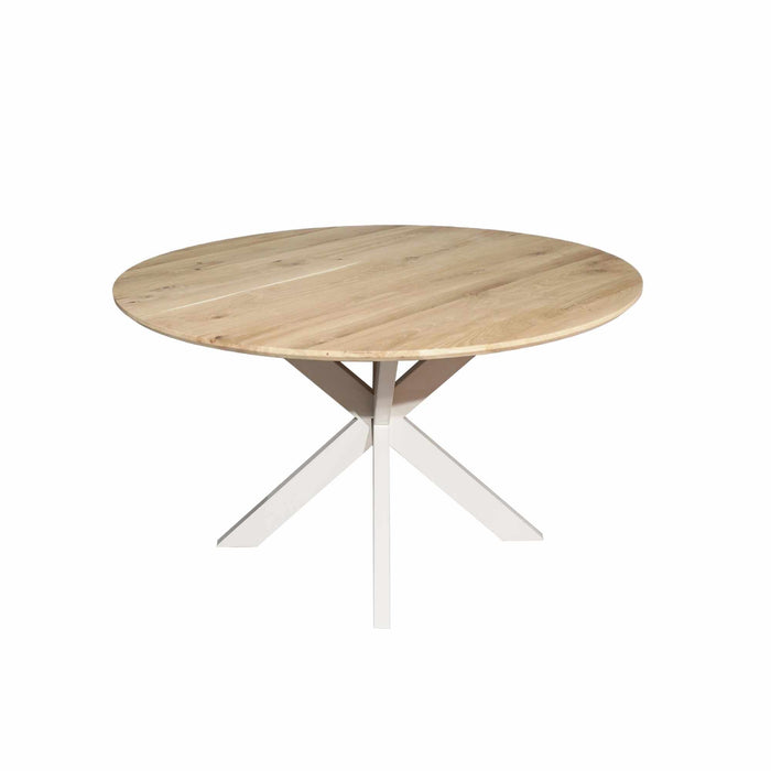 STARFURN Eiken eettafel Ferris | Rond 150 cm | Naturel | Poot Sand-Eettafels-Starfurn