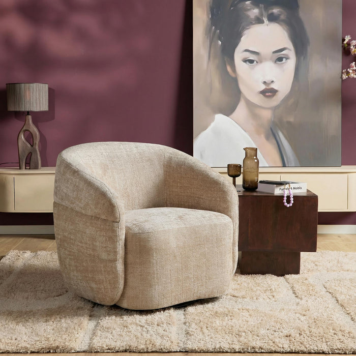STARFURN Fauteuil Yara Beige 85x83x80 cm