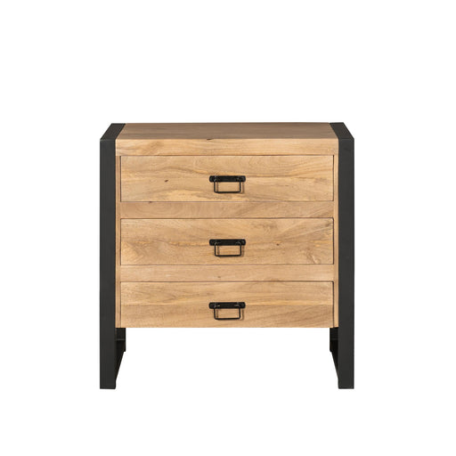 STARFURN Ladenkast Britt Mangohout Naturel 80cm Drie Lades-Ladenkasten-Starfurn