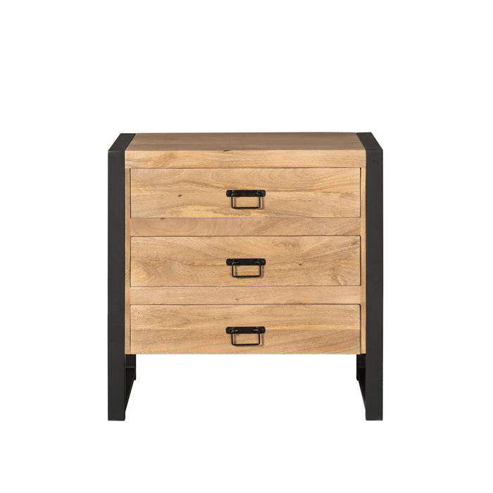 STARFURN Ladenkast Britt Mangohout Naturel 80cm Drie Lades-Ladenkasten-Starfurn