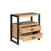 STARFURN Ladenkast Britt Mangohout Naturel 80cm Twee Lades-Ladenkasten-Starfurn
