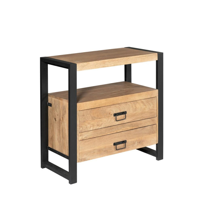 STARFURN Ladenkast Britt Mangohout Naturel 80cm Twee Lades-Ladenkasten-Starfurn