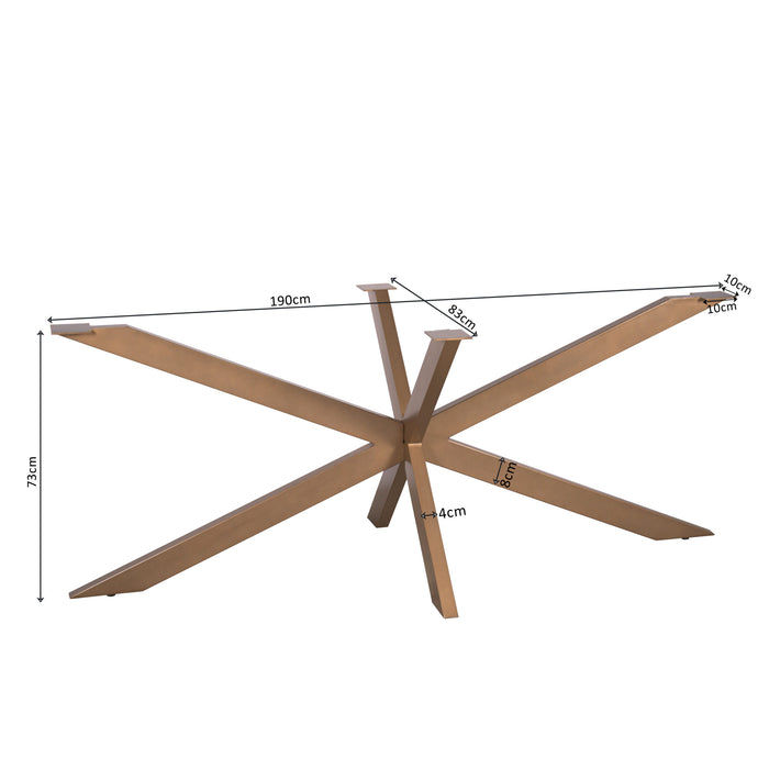 STARFURN Matrixpoot Brons Ovaal/Rechthoek 190 cm Koker 4x8 cm-Tafelpoten-Starfurn