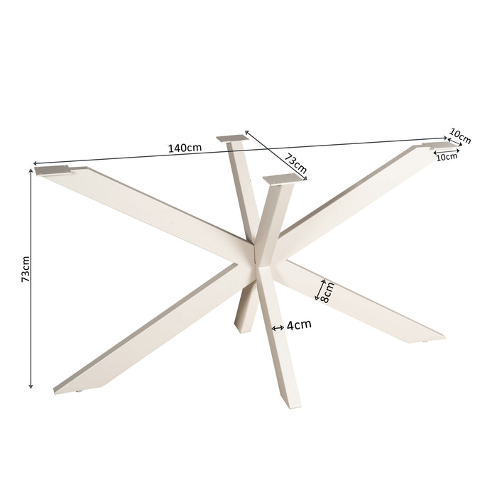 STARFURN Matrixpoot Zand Ovaal/Rechthoek 140 cm Koker 4x8 cm-Tafelpoten-Starfurn