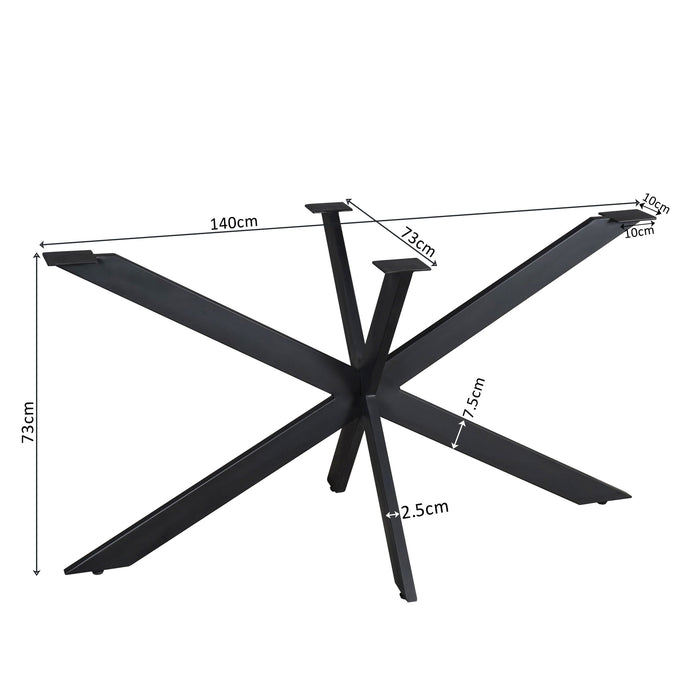 STARFURN Matrixpoot Zwart Ovaal/Rechthoek 140 cm Koker 2,5x7,5 cm-Tafelpoten-Starfurn