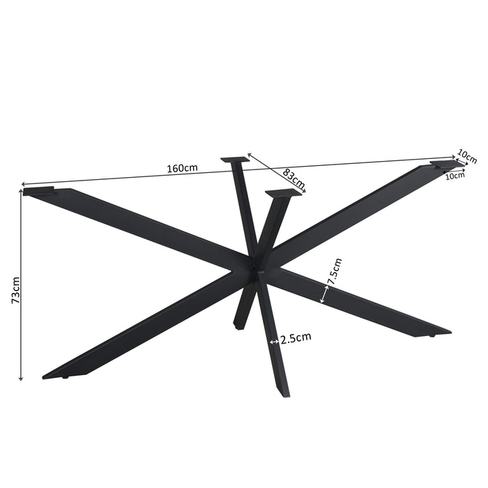 STARFURN Matrixpoot Zwart Ovaal/Rechthoek 160 cm Koker 2,5x7,5 cm-Tafelpoten-Starfurn