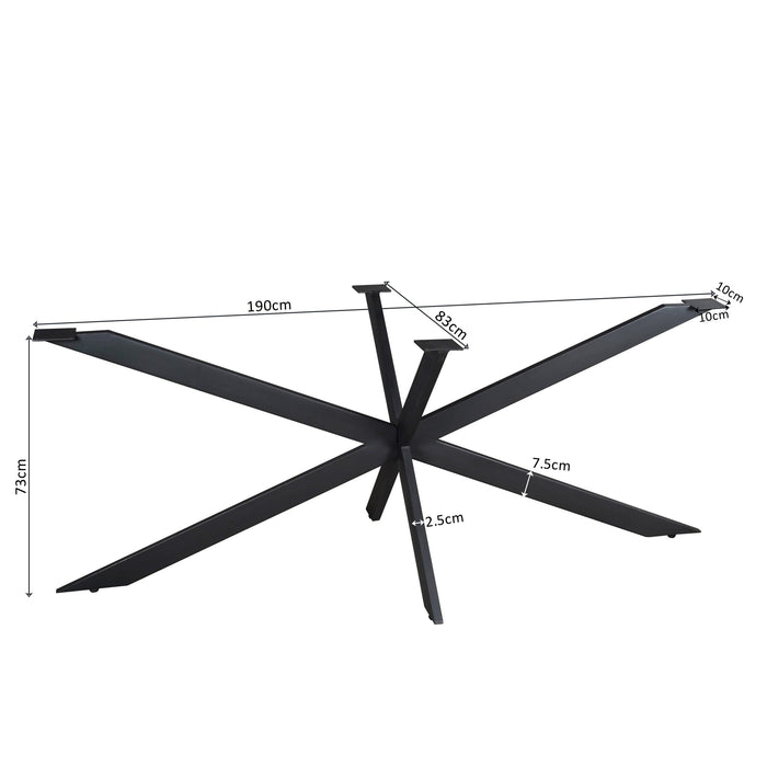 STARFURN Matrixpoot Zwart Ovaal/Rechthoek 190 cm Koker 2,5x7,5 cm-Tafelpoten-Starfurn