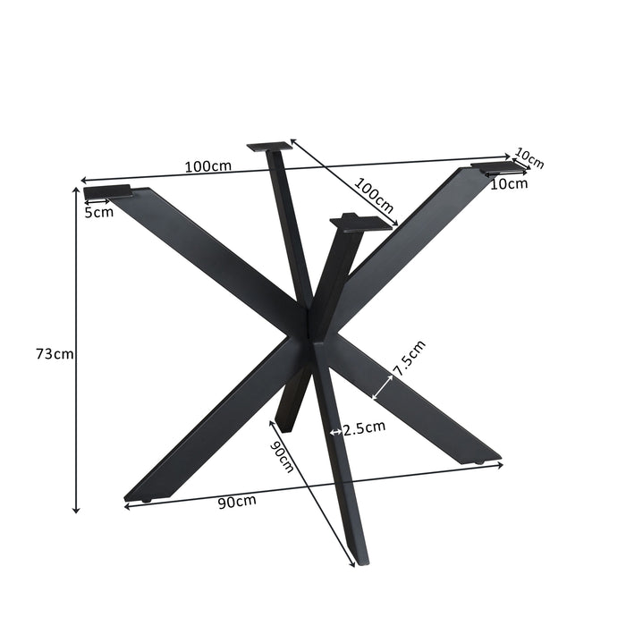 STARFURN Matrixpoot Zwart Rond Koker 2,5x7,5 cm-Tafelpoten-Starfurn