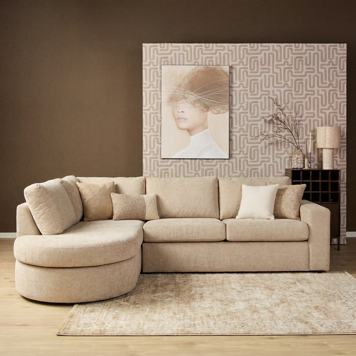 STARFURN MySofa Alma Hoekbank Roze 2,5 zits+Divan Rechts