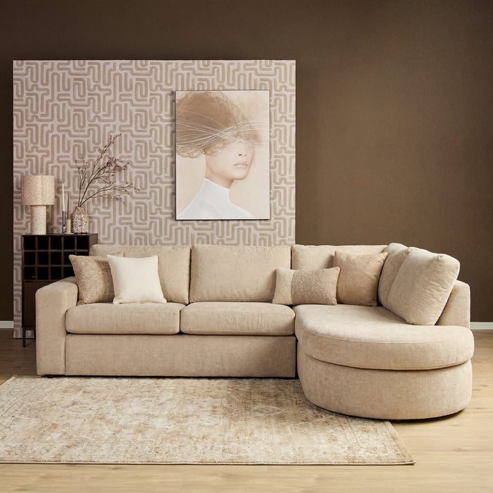 STARFURN MySofa Alma Hoekbank Roze 2,5 zits+Divan Rechts