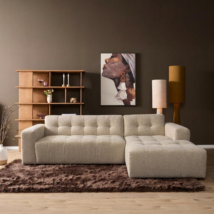 STARFURN MySofa Ruby Hoekbank Beige 2,5 zits AL + Lounge R-Banken-Starfurn