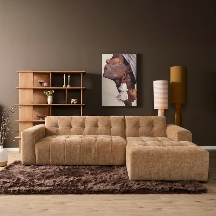 STARFURN MySofa Ruby Hoekbank Camel 2,5 zits AL + Lounge R-Banken-Starfurn