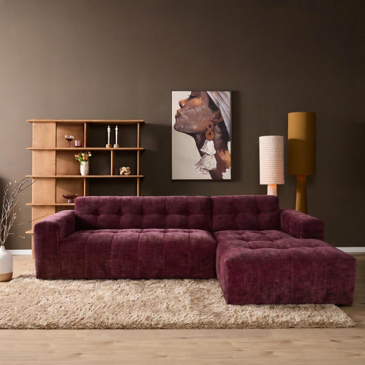 STARFURN MySofa Ruby Hoekbank Paars 2,5 zits AL + Lounge R-Banken-Starfurn