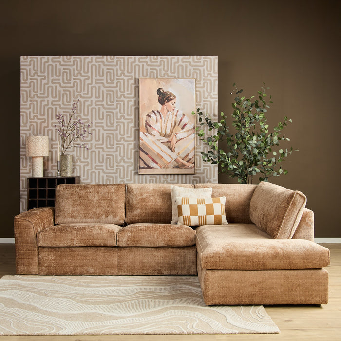 STARFURN MySofa Teddy Hoekbank Cinnamon 2,5 zits+Divan Rechts-Banken-Starfurn