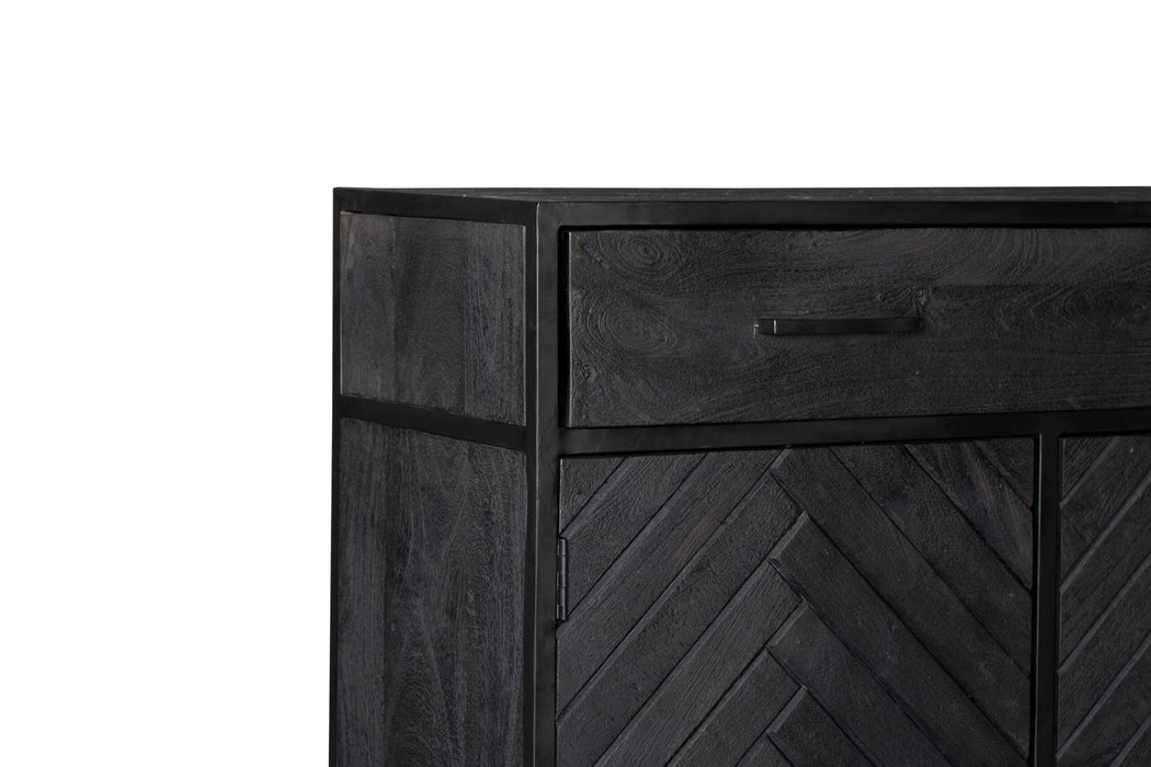 STARFURN Opbergkast Kabinet kast New York Mangohout en staal 100 cm