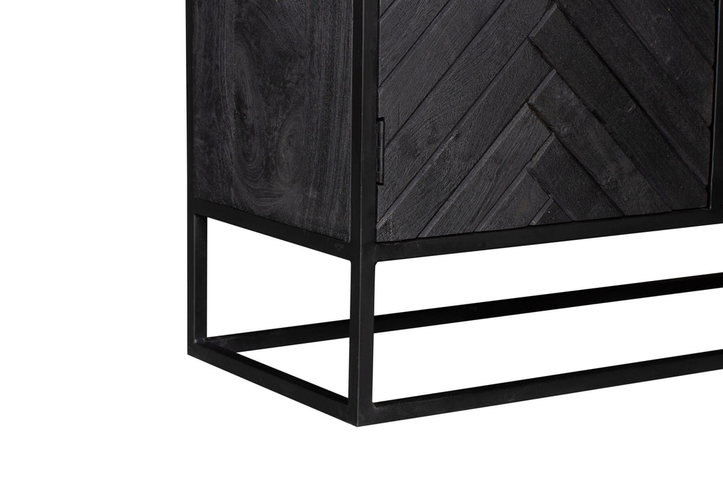 STARFURN Opbergkast Kabinet kast New York Mangohout en staal 100 cm
