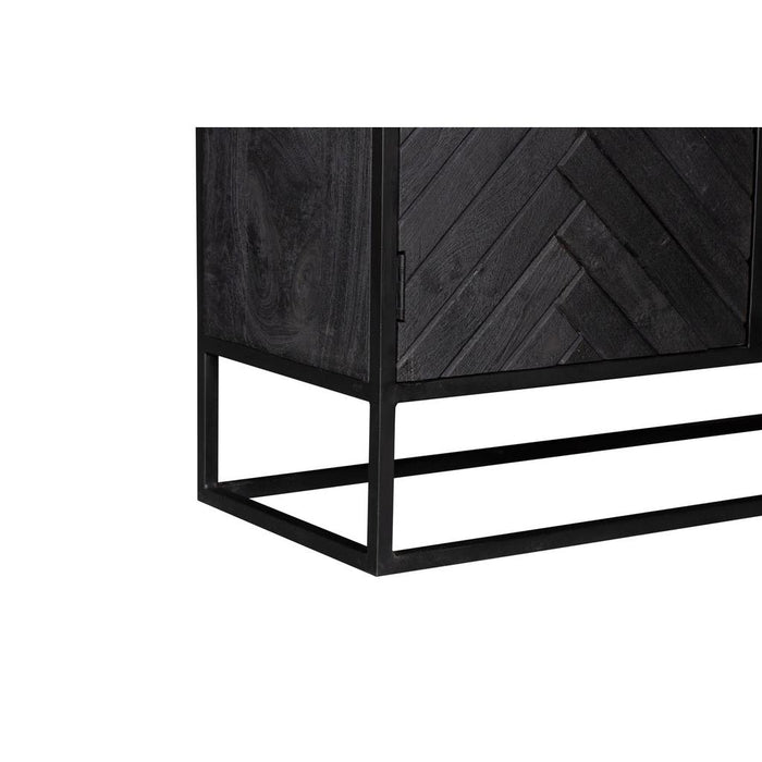 STARFURN Opbergkast Kabinet kast New York Mangohout en staal 100 cm-Opbergkasten-Starfurn