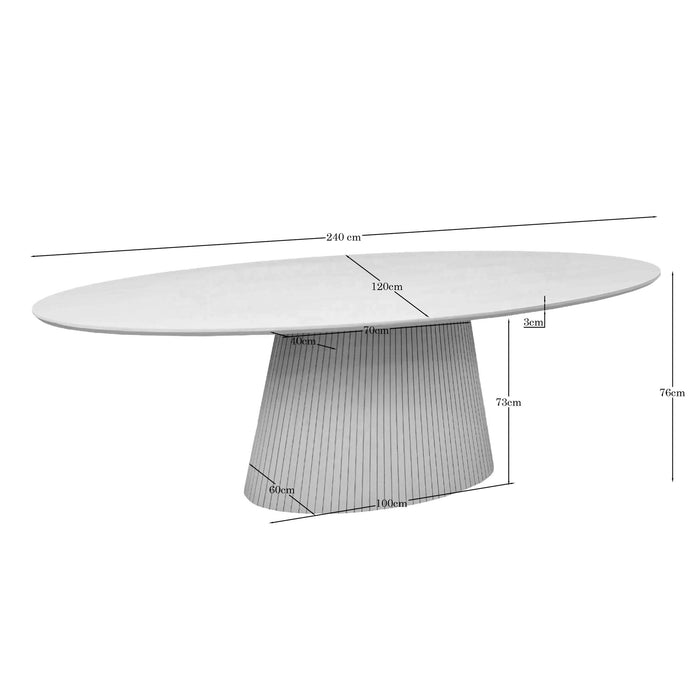 STARFURN Ovale eettafel Solana Zand Mangohout 240 cm-Eettafels-Starfurn