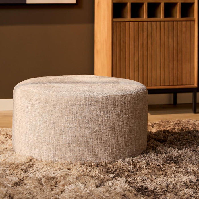 STARFURN Poef MySofa Poef | Rond | 60 cm | Cremona 02 | Beige 60x60x32 cm-Poefs-Starfurn