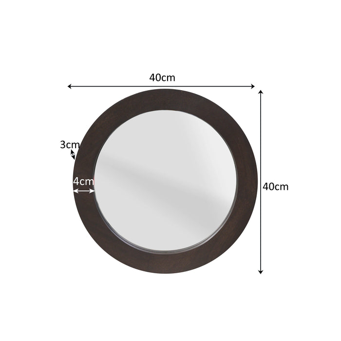 STARFURN Ronde spiegel Dide Bruin Mangohout 40 cm-Spiegels-Starfurn