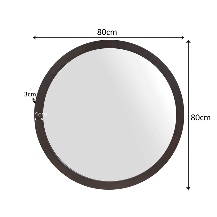 STARFURN Ronde spiegel Dide Bruin Mangohout 80 cm-Spiegels-Starfurn