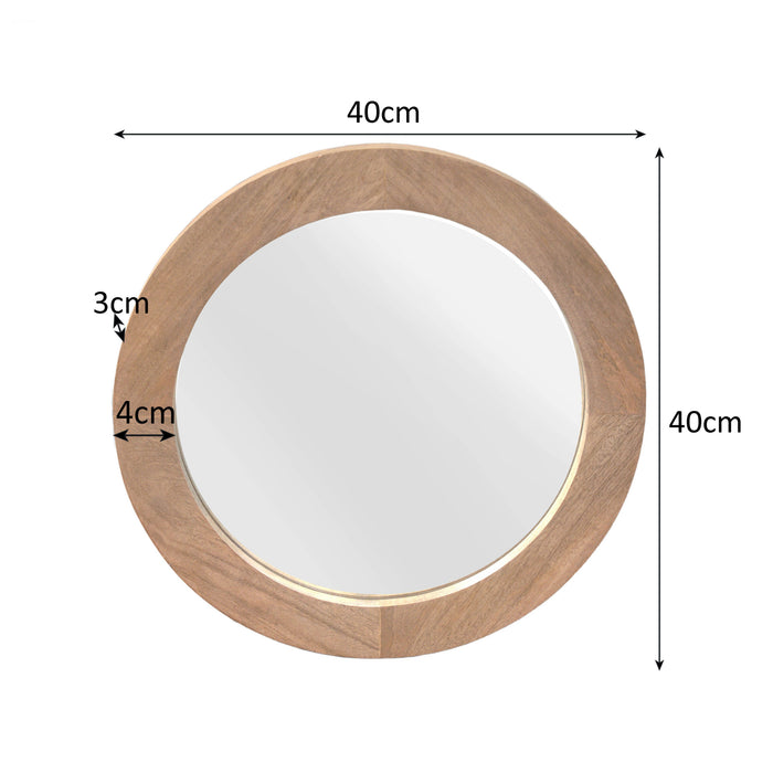 STARFURN Ronde spiegel Dide Naturel Mangohout 40 cm-Spiegels-Starfurn