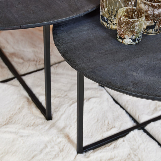 STARFURN Salontafel Arlington Set van 2 Zwart 70x70x40 cm-Salontafels-Starfurn