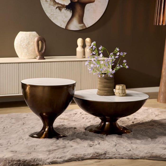 STARFURN Salontafel Ava Metaal 75 cm 75x75x38 cm-Salontafels-Starfurn