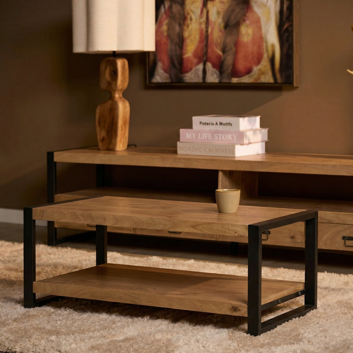 STARFURN Salontafel Britt Mangohout Naturel 110x60 Onderblad-Salontafels-Starfurn