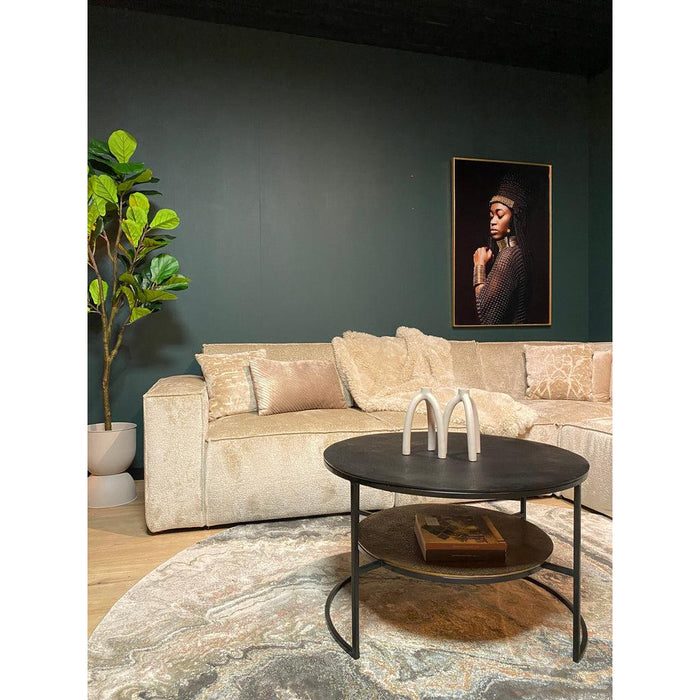 STARFURN Salontafel Lecia Zwart Goud 80x80x50 cm-Salontafels-Starfurn