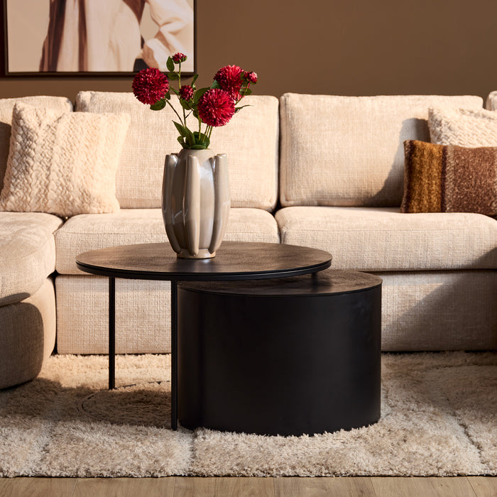 Couchtisch Luna Schwarz Aluminium 75 cm
