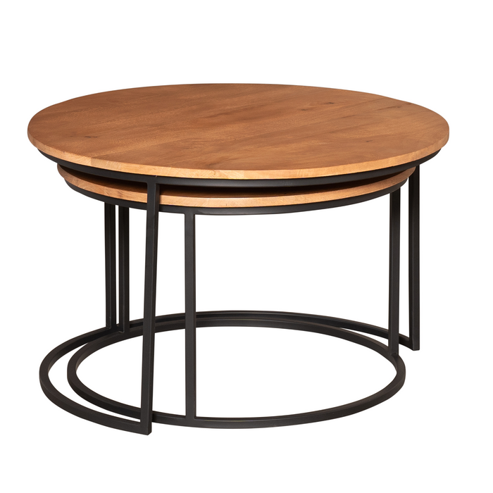STARFURN Salontafel Madison Naturel Mangohout 70 cm 70x70x45 cm