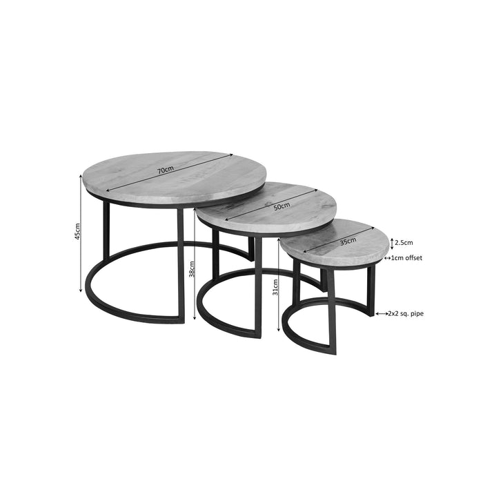 STARFURN Salontafel Madison Zand Mangohout 70 cm 70x70x45 cm
