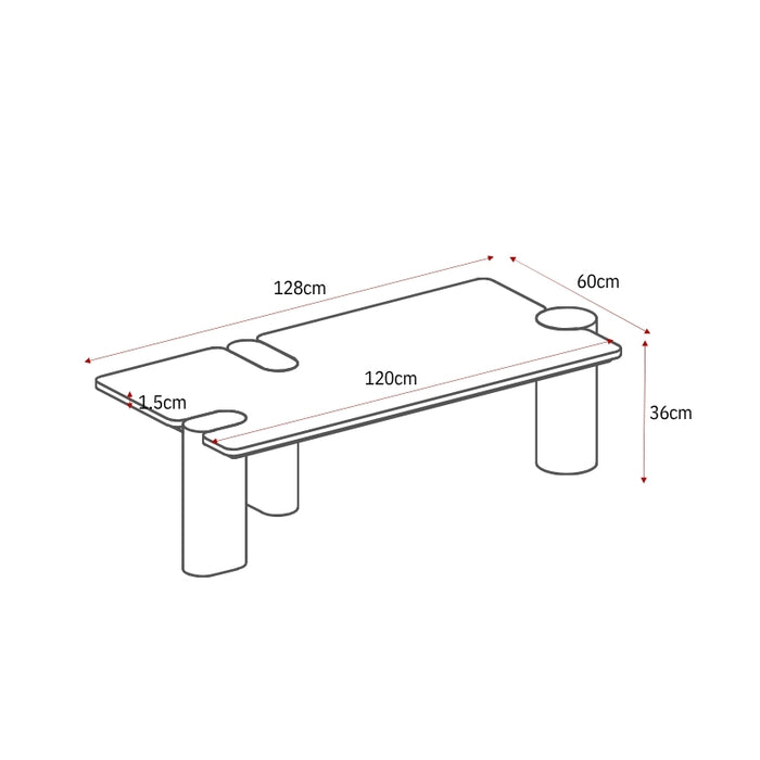 Coffee table Maeve Brown Mango Wood 128x60 cm