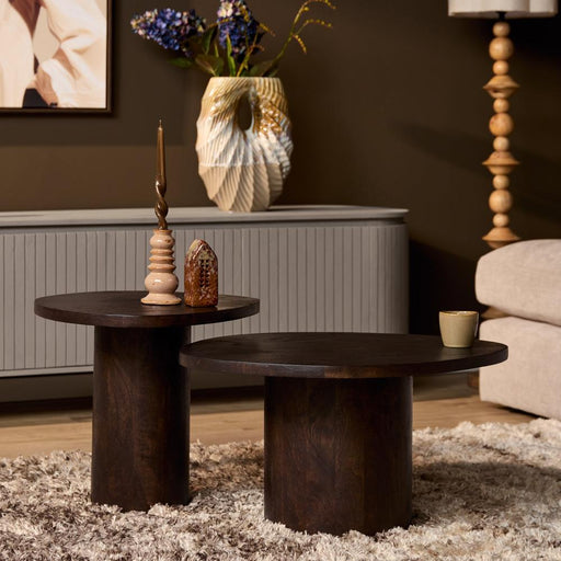 STARFURN Salontafel Mirre | Brown | Set van 2 70x56x38 cm-Salontafels-Starfurn